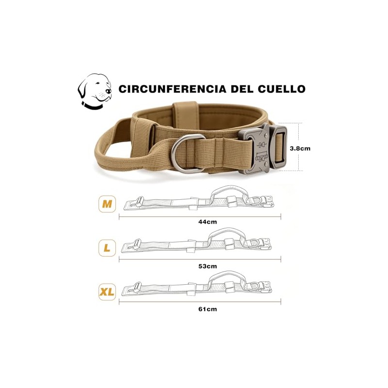 Collar de Perro Táctico, Collar para Perro de Nailon Militar
