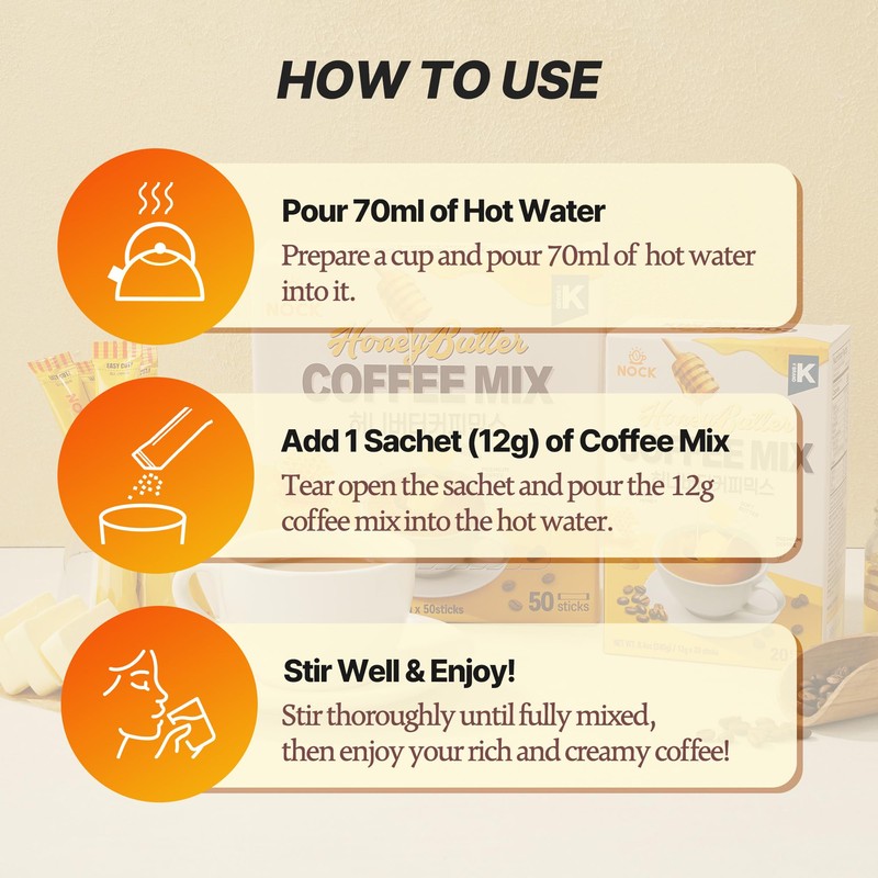 [Nokchawon] Honey Butter Coffee Mix – Smooth and Sweet Korean