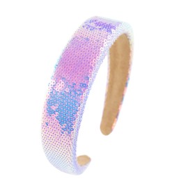 Gmmidea Sequin Sparkly Headbands for Women Girls Glitter Bling Gold Headband Beaded Padded Birthday Holiday Hairbands for Women's Hair Accessories Purple