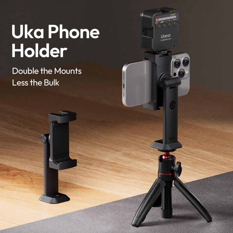 ULANZI Phone Tripod Mount Adapter with Dual Cold Shoes &