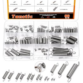 Tanstic 96Pcs 15 Sizes Extension Spring Assortment Kit Extension Spring Assorted Size Small Springs Stainless Steel Extension Spring for Home Repairs and DIY