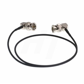 HangTon 1080p 3G HD SDI BNC Video Coaxial Cable for SmallHD Blackmagic Sony ARRI Red Camera Monitor Transmitter, Thin Soft RG174 Right Angle 45 cm