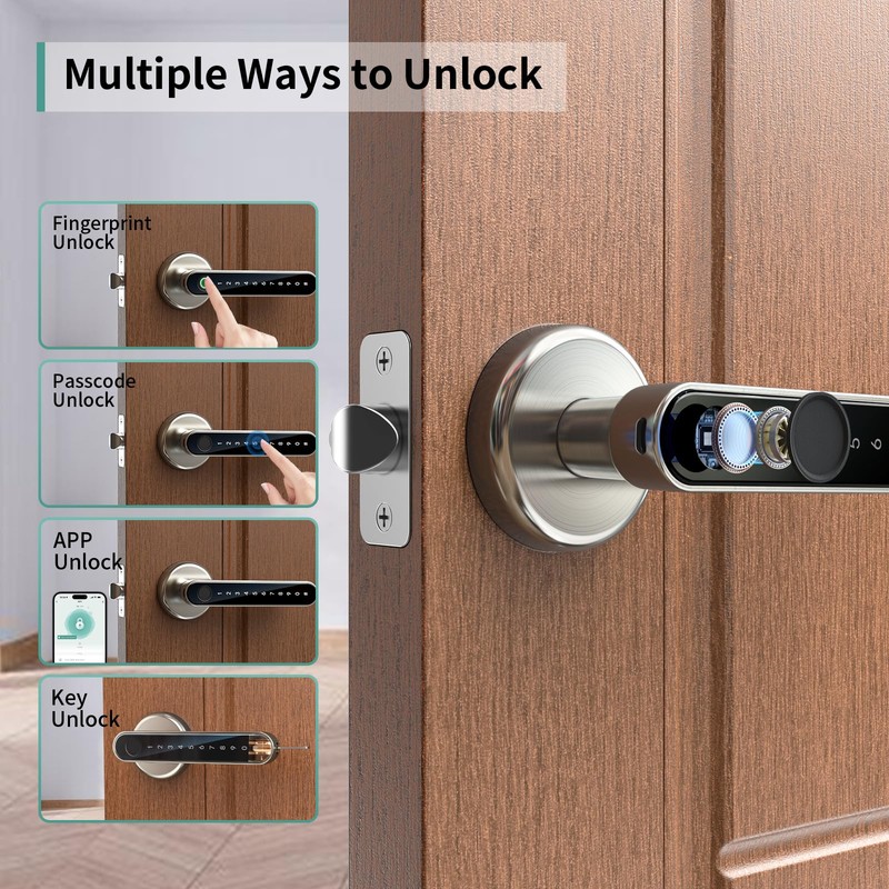 IRONZON Fingerprint Door Lock Smart Door Lock with Keypad with