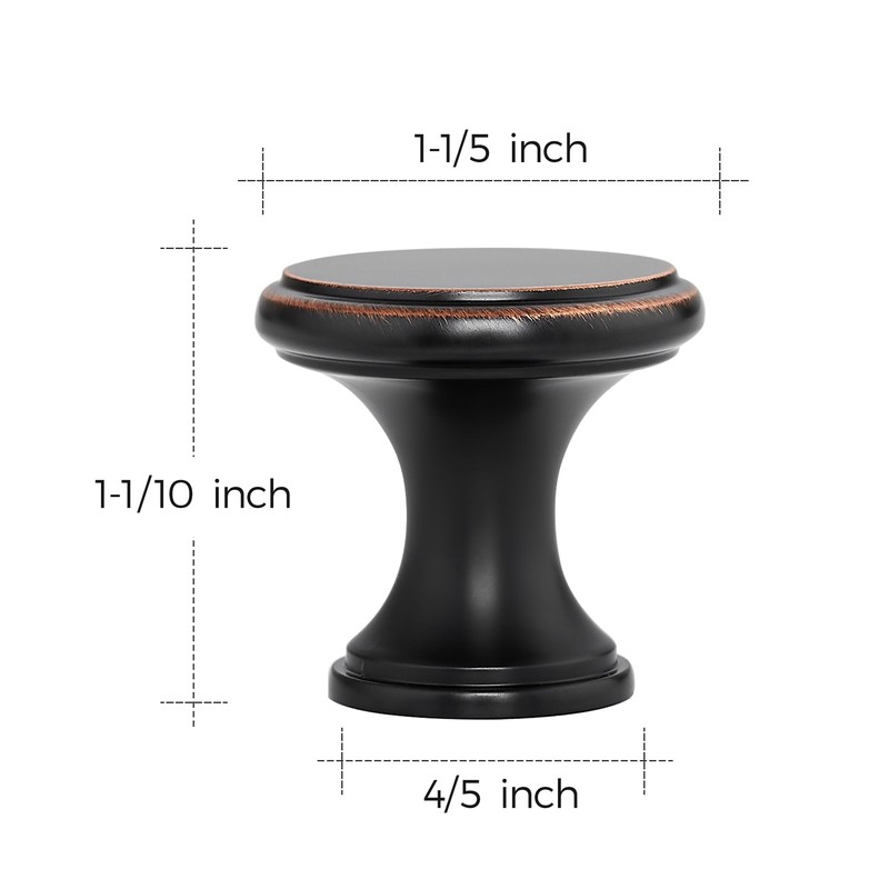 Ravinte 15 Pack Oil Rubbed Bronze Kitchen Cabinet Knobs, Solid