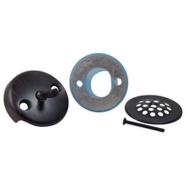 BlueVue 3-5/8" Overflow Gasket Kit with Trip Lever Cover and Strainer Dome Cover, Oil-Rubbed Bronze