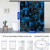 NBVKO 3D Cubes Shower Curtain，Blue Black Shower Curtains for Bathroom，Modern