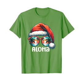 Lustige hawaiianische Weihnachts-Aloha, tropische Weihnachtsmann-Strandstimmung T-Shirt