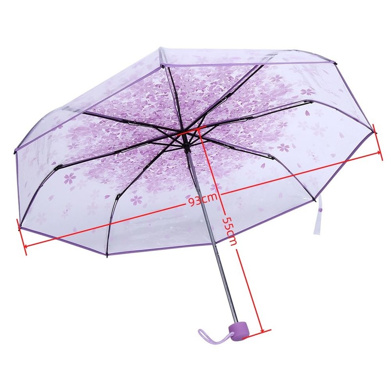 MAGT Folding Umbrella Transparent Cherry Blossom 4 Colours Transparent Fashionable