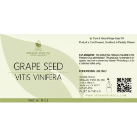 Grapeseed Oil 포도씨유 8온스 - 순수하고 천연 성분이며 부분적으로 여과된 오일 머리카락 피부 두피 바디 케어 보습제에 Grapeseed Oil 8oz - Pure and Natural Ingredients, Partially Filtered Oil for Hair Skin Scalp Body Moisturizing Care