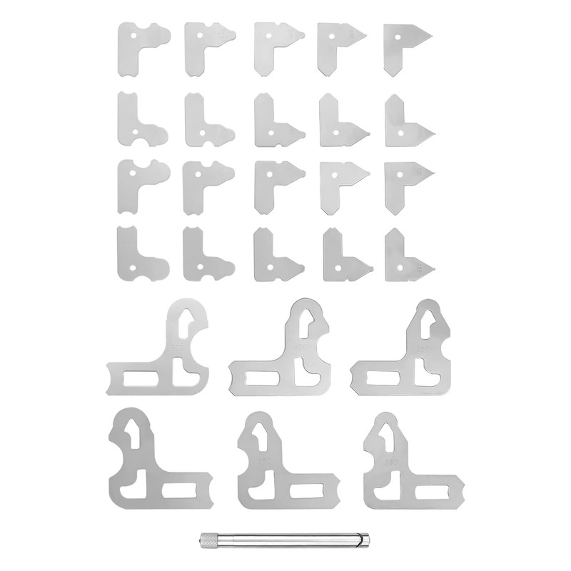 26 PCS Radius Gauge Set 0.010" - 0.500" with Holder,