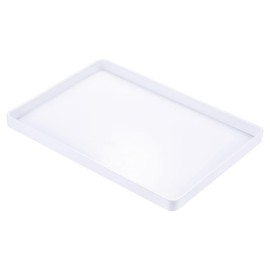 PATIKIL 14x10 Fast Food Tray, Plastic Reusable Multi-Purpose Rectangle Serving Tray Smooth Surface for Restaurant Home Kitchen, White