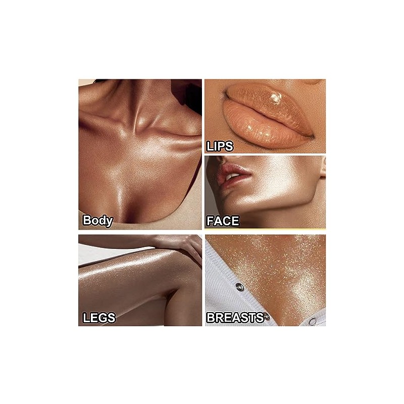 UCANBEMAKEUP - Aceite corporal iluminador 100 ml, hidratante de larga