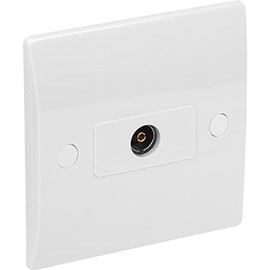 Single Co-Axial Socket – White Molded Square Edge TV Aerial Outlet – Durable & Stylish Design – Easy to Install – Ideal for Home & Office – Compatible with Standard Coaxial Cables & Connections