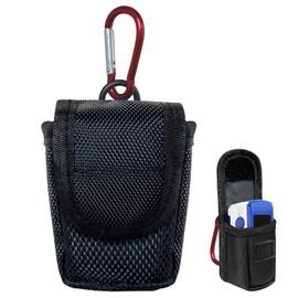 Fingertip Pulse Oximeter Case with Carabiner, Black Nylon Carrying Pouch, Suitable for travel or home(only case)