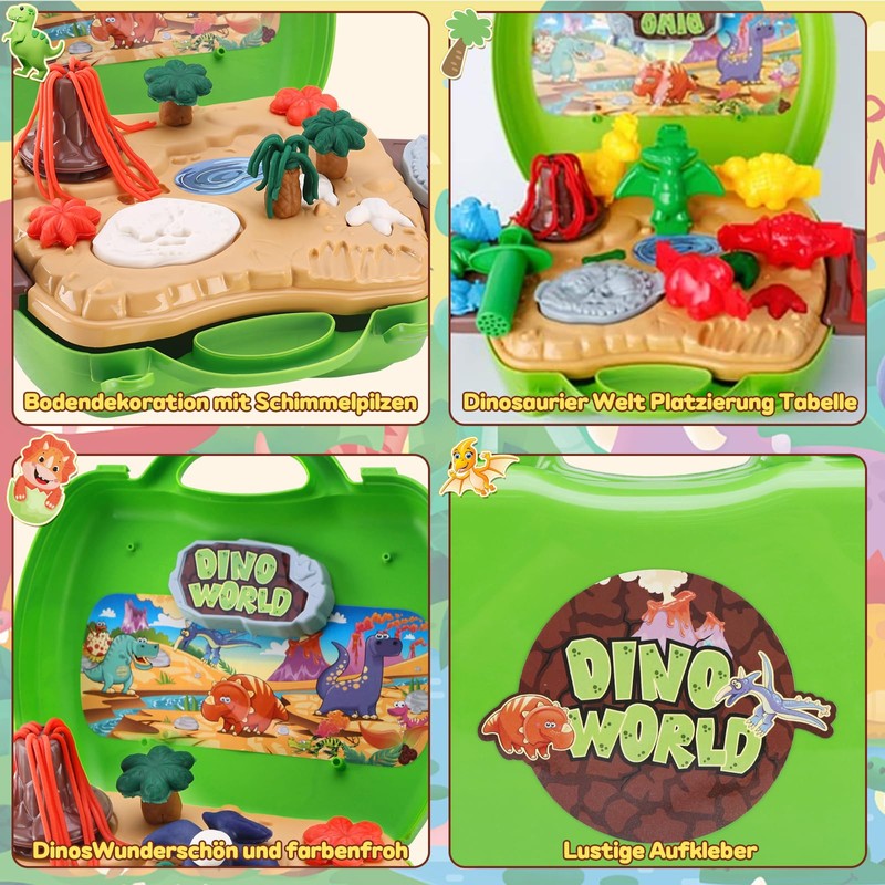 VBACALA Dough Set for Children, Dinosaur Children's Clay with Clay