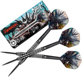Shot! Gnarly Rippah Steel Tip Dart Set 90% Tungsten Dart Barrels Front Weighted Professional darts for bristle dartboard (26, Grams)
