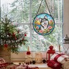 Husky Dog Flower Stained Glass Suncatcher Window Hanging Decor