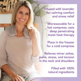 Carex Lavender Neck Wrap Microwavable for Stress Relief - Weighted Microwavable Heating Pad for Neck and Shoulders, Lavender Heating Pad Microwavable
