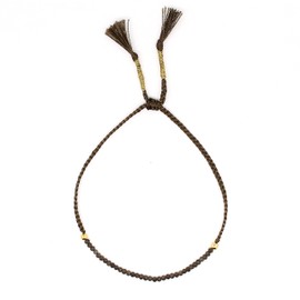 Gempires Natural Smoky Quartz Beads Braided Bracelet, Energy Healing Crystals, Gift for Her, Gemstone Jewelry 8 inch (Smoky Quartz)