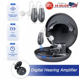 JINGHAO Rechargeable Hearing Aids Noise Reduction BTE Digital Hearing Amplifier USA