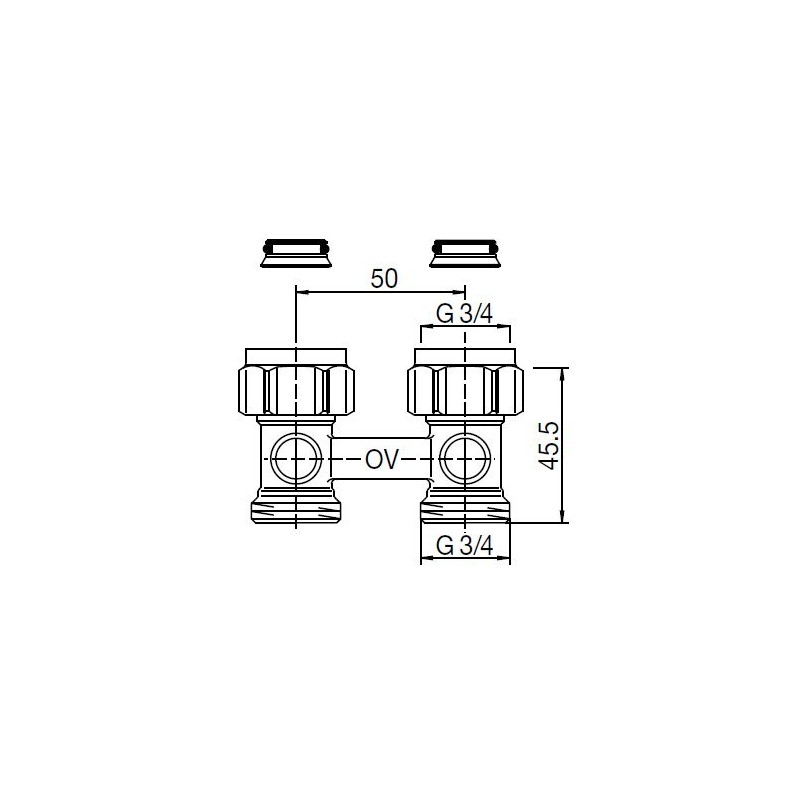 Buderus / Oventrop Multiflex F Radiator Valve 3 / 4'Straight