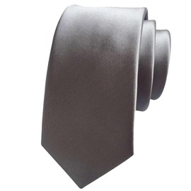 White Fang NC107 Men's Plain Business Necktie, Simple, Office Accessories, Formal, gray