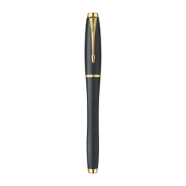 Parker Urban Black Gold Trim Medium Nib Fountain Pen - Gift Boxed