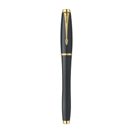 Parker Urban Black Gold Trim Medium Nib Fountain Pen - Gift Boxed