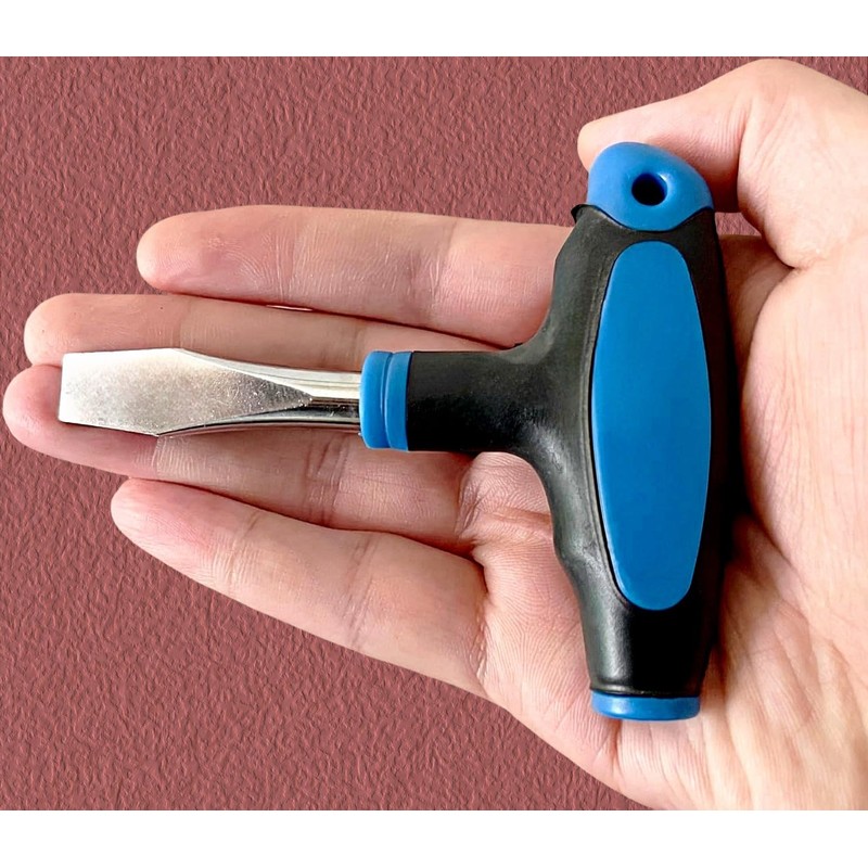 Yiqicomle T Handle Flat Head Screwdriver, 10mm T Handle Flat