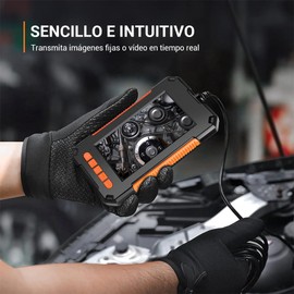 JESWO Endoscopio Industrial, 1080P Cámara Endoscópica con Cámara Impermeable IP67 de 8mm y 8 Luces LED, Boroscopio con Pantalla LCD de 4.3'', para Comprobar Tuberías de Alcantarillado y Automotriz