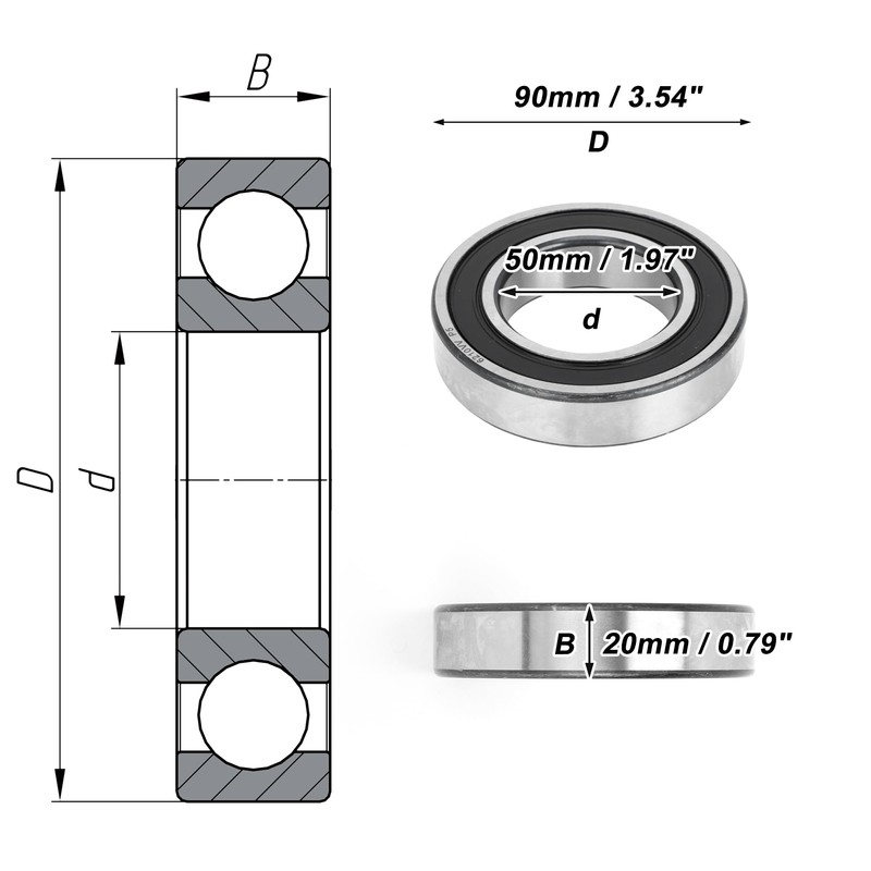 ACROPIX 6210VV & Deep Groove Ball Bearing P5 50x90x20mm Lubricated