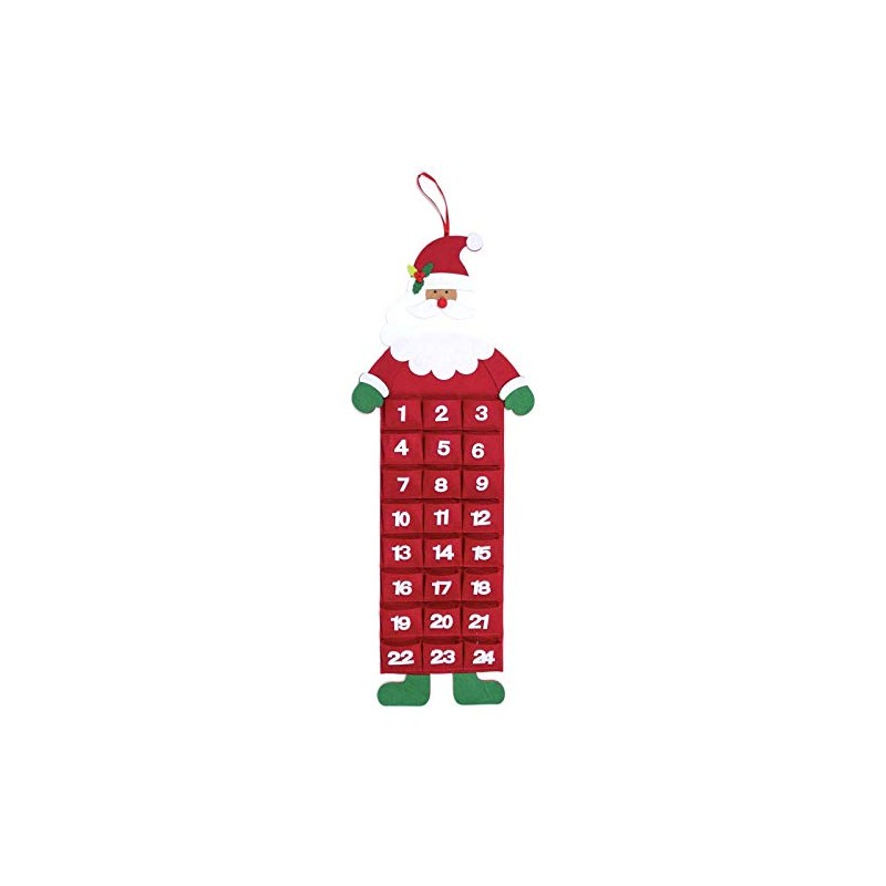 Large Felt Christmas Advent Calendar With Pockets Hanging Decoration (Choose