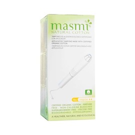 Masmi Natural Organic Cotton Tampons With Applicator (12 Packs)