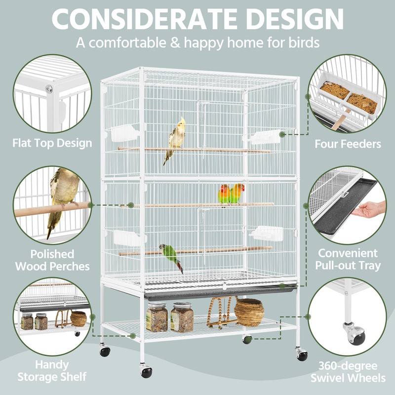 Yaheetech 52inch Bird Cage Extra Large Parakeet Parrot Cage for