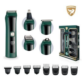 Generic Gryphon Life Hair Clippers and Trimmer 5 in 1 Kit with Barber's Hair Cutting Tool, Green