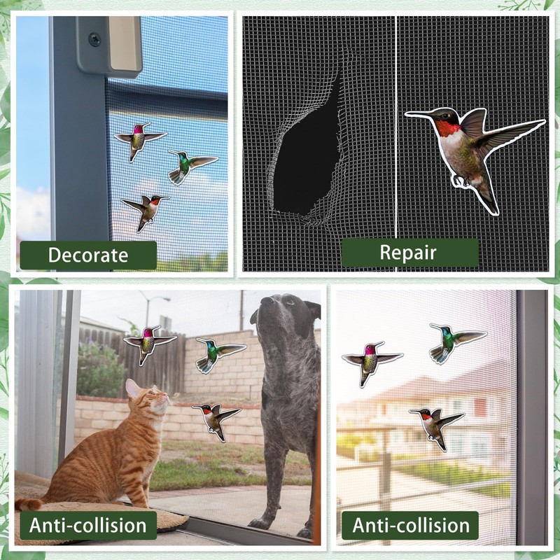 Konohan 3 Pairs Hummingbird Screen Door Magnets Double Sided Patio