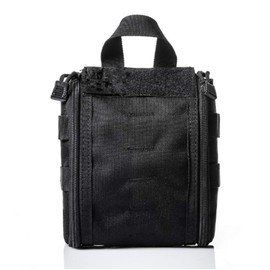 Jipemtra Molle First Aid Pouch Tactical Medical Utility Bag First Aid EMT Bags Emergency Pouch for Camping (Black 1000D Nylon)