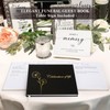Lanpn Funeral Guest Book for Celebration of Life, Linen Memorial
