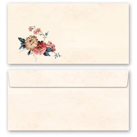 Envelopes (without window) Flowers and Blossoms DIN Long (220 x 110 mm) Pack of 10 Paper-Media