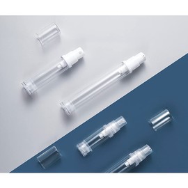 erioctry 12Pcs 10ML Empty Refillable Cosmetic Containers Cream Lotion Bottles Portable Clear Plastic Airless Vacuum Pump Bottle Sample Packing Toiletries Liquid Storage Vial Jars