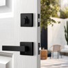 Probrico Matte Black Exterior Door Locksets with Deadbolt,Front Door Passage