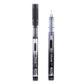 BASUNOCL 12 Count Fine Point Pen Liquid Rollerball Pens, 0.5mm Black Ink Pens Ultra Fine Point Pens Smooth Writing for Note Taking, Office Student School Supplies