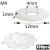 Mbsomnus Pack of 100 Plastic Washers M4-12 mm Nylon Washers