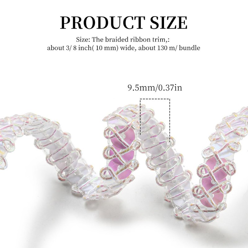 CABODYALS 20 m 9.5 mm White Sequin Trim Bead Sequins