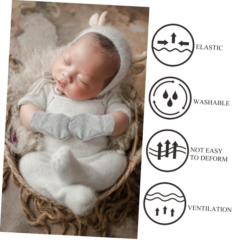 Healvian 9 Pairs Cotton Scratch Mittens Comfortable No Scratch Hand