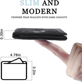 AXOBOG Ultra Thin RFID Slim Wallets for Men - Camo Gray Holds 6 Cards & Cash, Compact Secure Minimalist Design, Metal-Free Travel Wallet Organizer, Ideal Gifts for Dad Boyfriend Birthday Christmasr