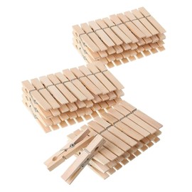 URSMART 100PCS Wood Clothes Pins Photo Clips, 2.8 Inch Wood Rust Resistant Wooden Clothespins for Hanging Clothes Art Crafts Photo Display