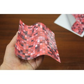 48 Red Bathroom Kitchen Tile Stickers Transfers for 6x6 inch 15 x 15cm Tiles DIY Stick On Wall Peel and Stick Tile Style Decals 6 by 6 inch Stickers (6x6-48 Individual Stickers, Red)