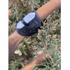 Gray Wolf Collections Druid Ring, Tooled Leather, Raw Quartz Crystal,
