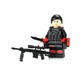Battle Brick Collectible Season 1 Emergency Strike Team Sniper Hawk | Accessories Made in The USA | Genuine Military Minifig | Printed Tactical Legs| 1.6 Inches Tall |